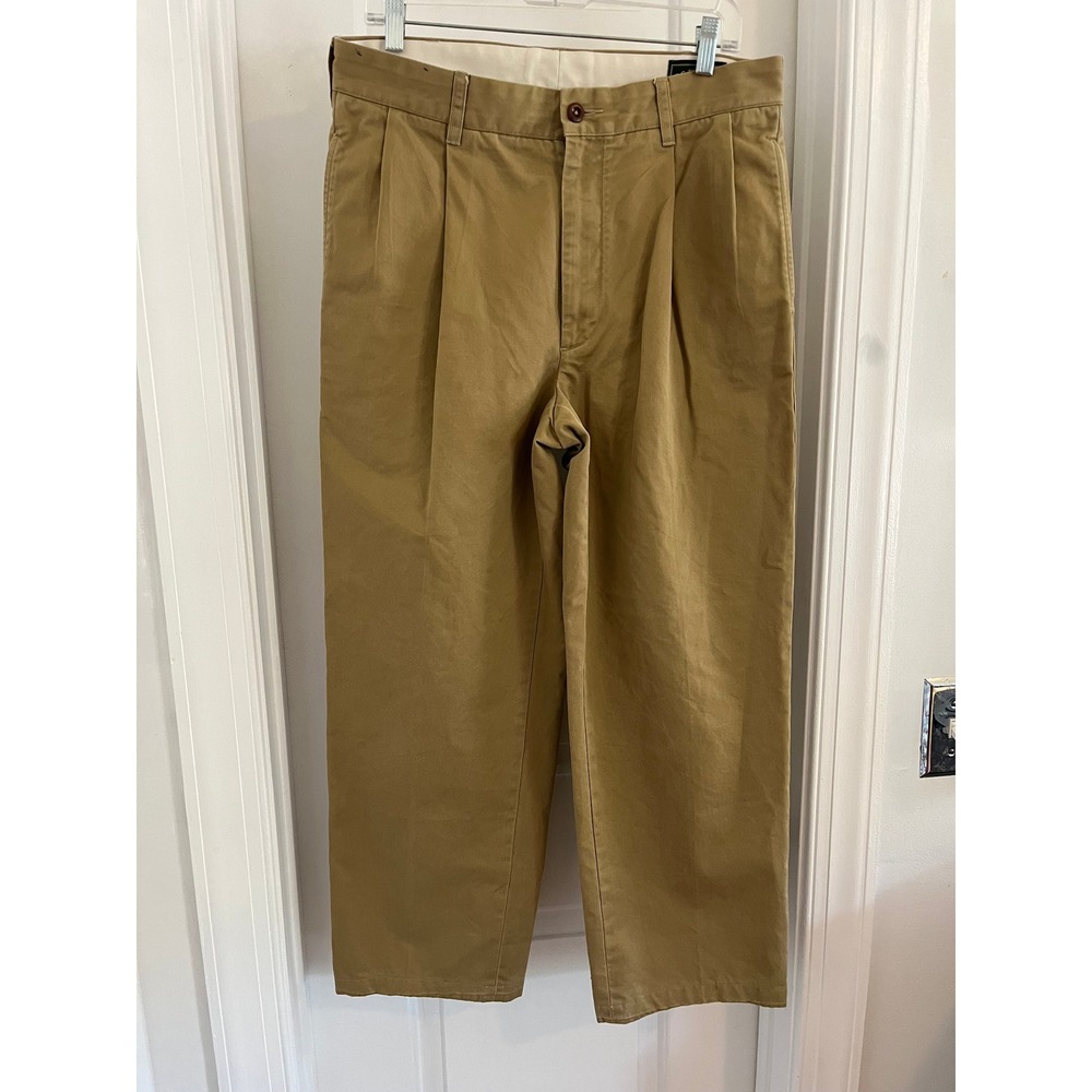 Filson Mens Pleated Chino Trousers Khaki Tan Cotton Twill